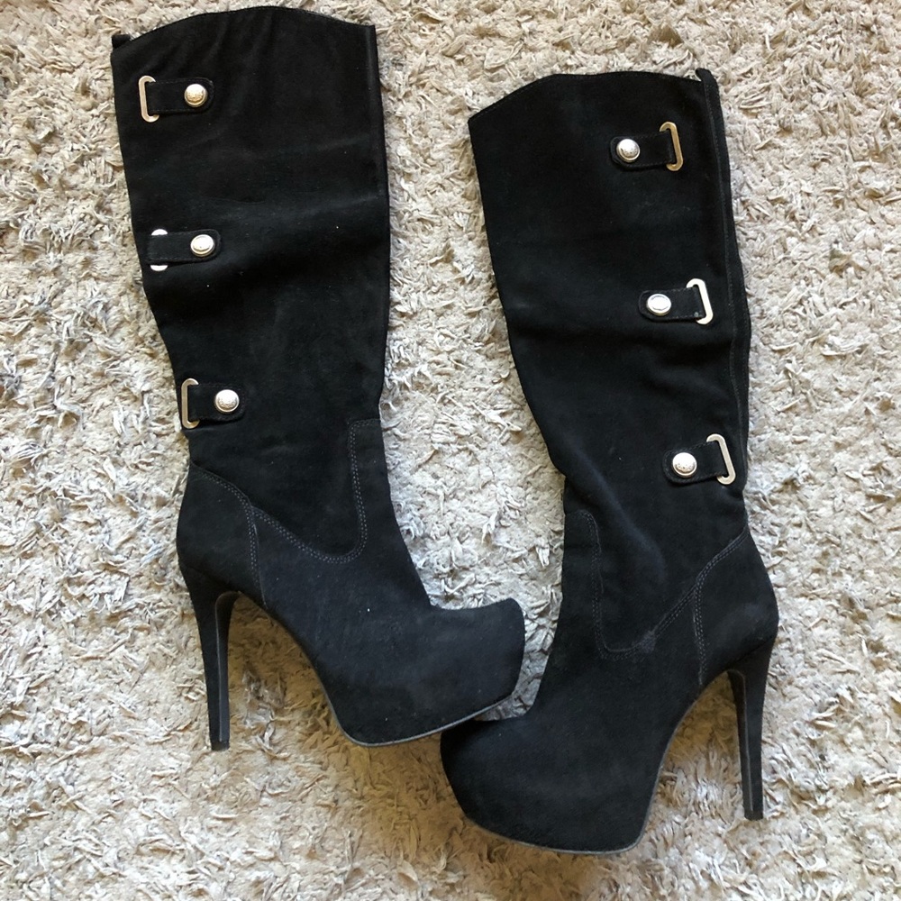 Black Suede Bakers Boots